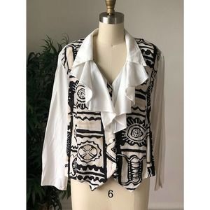 80s 90s Ruffle Blouse (M/L)